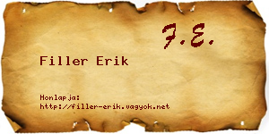 Filler Erik névjegykártya